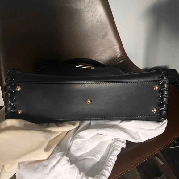 FENDI PEEKABOO Soft black nappa leather, medium size, whipstitch edge. - Picture 13 of 15